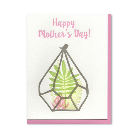Mother's Day Terrarium Letterpress Card