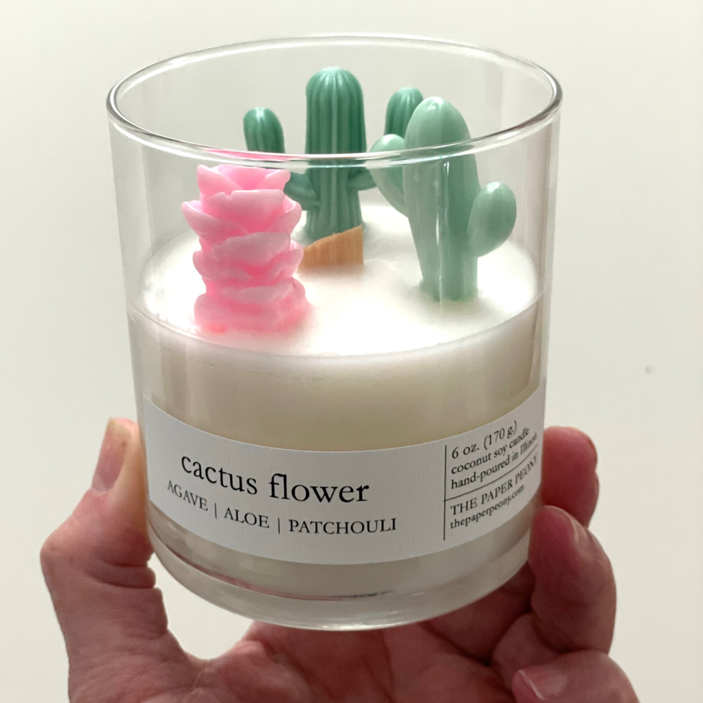 Cactus Flower Terrarium Coconut-Soy Candle