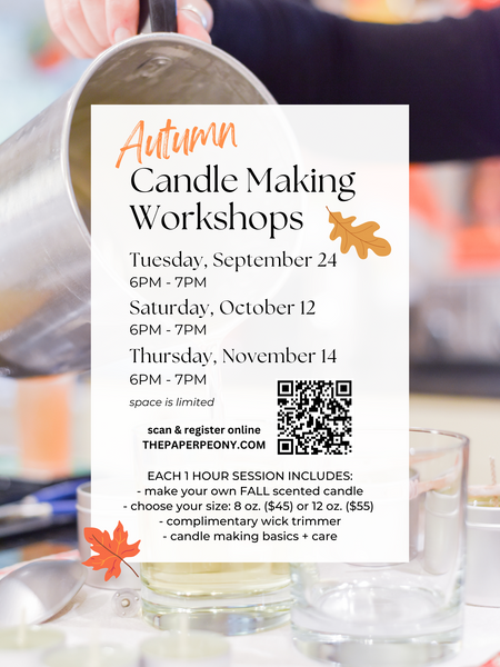 Marie K. Private Candle Workshop: Wednesday, September 18 from 6PM - 7PM