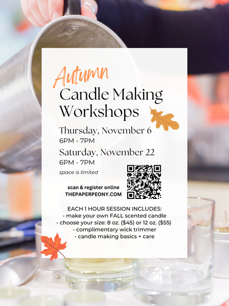 Candle Workshop: Thursday, November 6 from 6PM - 7PM