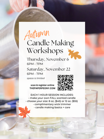 Candle Workshop: Thursday, November 6 from 6PM - 7PM