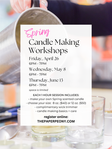 Candle Making Workshop: Thursday, June 13 from 6pm - 7pm