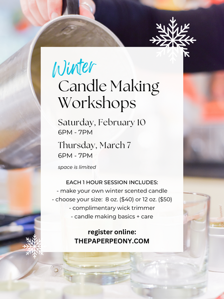 Galentine/Valentine Edition Candle Making Workshop: February 10 from 6pm - 7pm