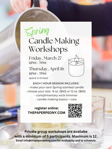 Public Candle Workshop: Friday, March 27 from 6PM - 7PM