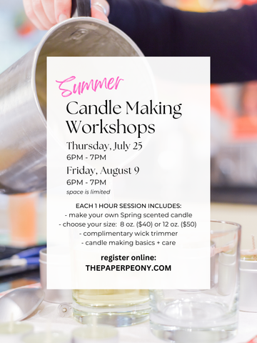 Candle Making Workshop: Thursday, July 25 from 6pm - 7pm