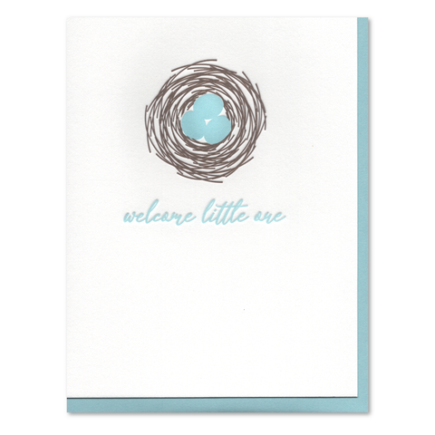 Welcome Little One Nest Letterpress Card