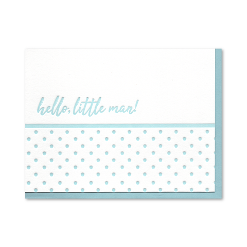 Hello, Little Man! Baby Letterpress Card