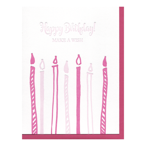 Happy Birthday Candles Letterpress Card