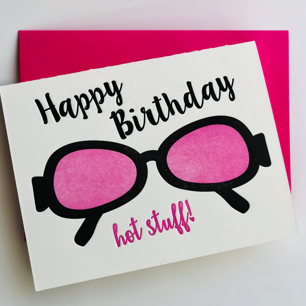 Happy Birthday Sunglasses Letterpress Card