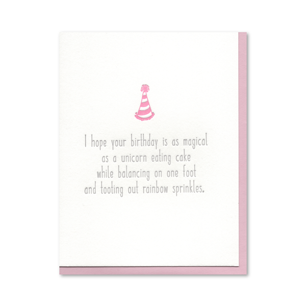 Happy Birthday Unicorn Letterpress Card