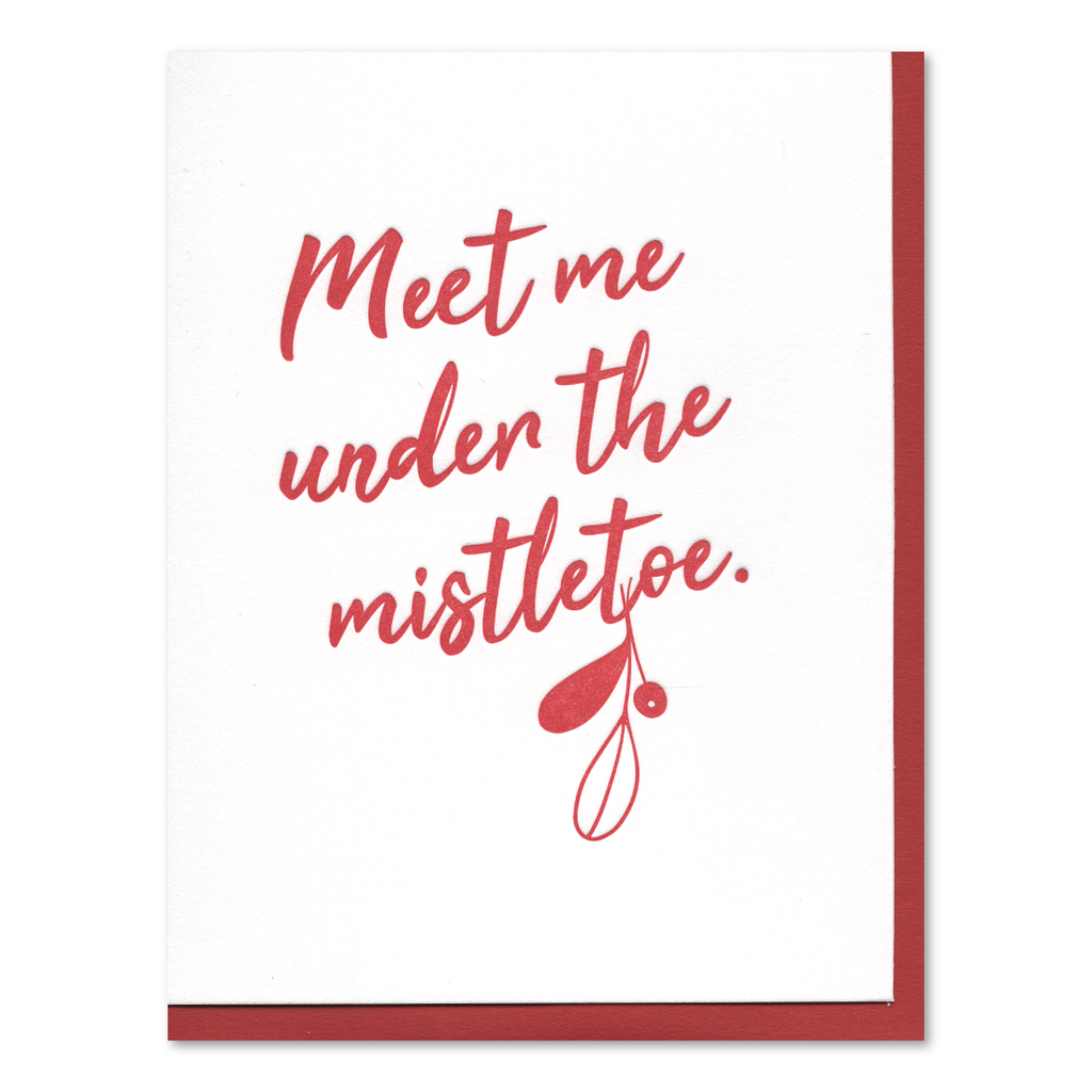 Under the Mistletoe Letterpress Card