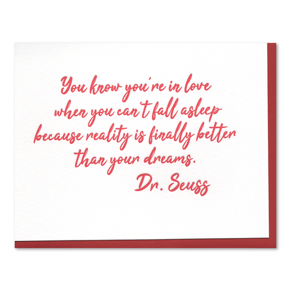 Love Quote by Dr. Seuss Letterpress Card