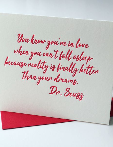 Love Quote by Dr. Seuss Letterpress Card