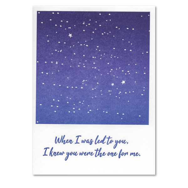 When I was Led to You Night Sky Letterpress Card