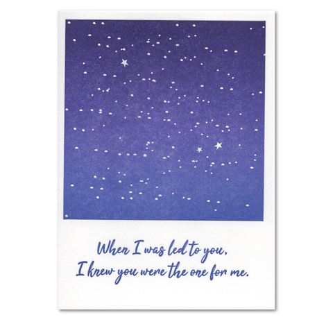 When I was Led to You Night Sky Letterpress Card
