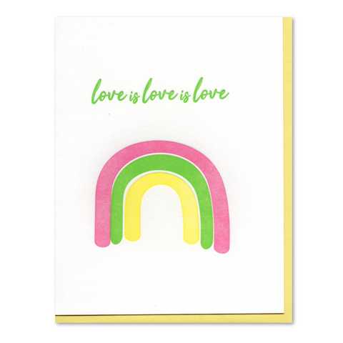Love is Love Rainbow Letterpress Card