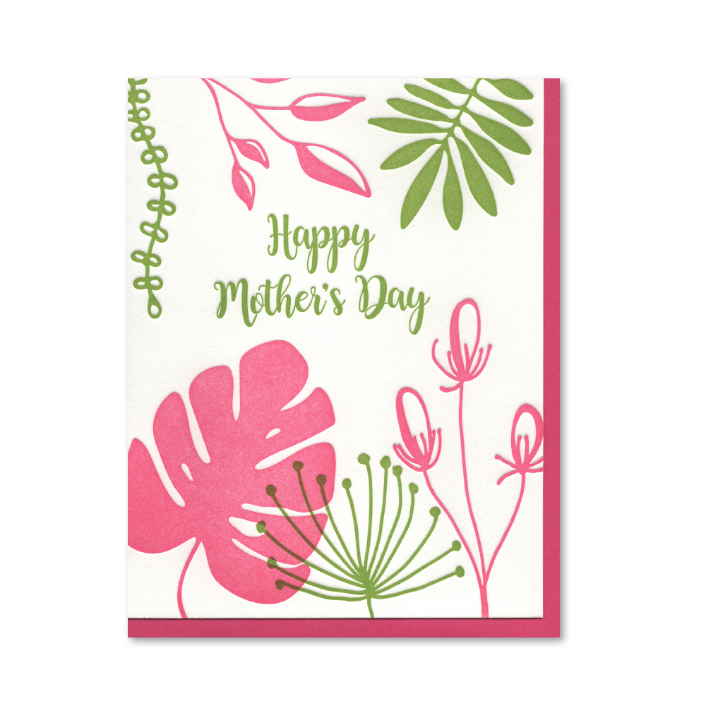Happy Mother's Day Botanical Letterpress Card