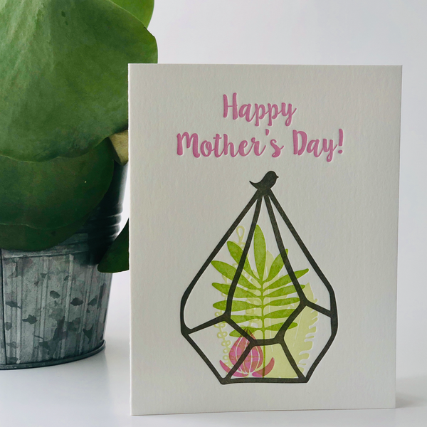 Mother's Day Terrarium Letterpress Card