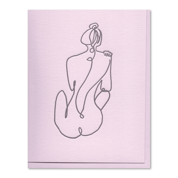 Female Form Line Art Letterpress Card