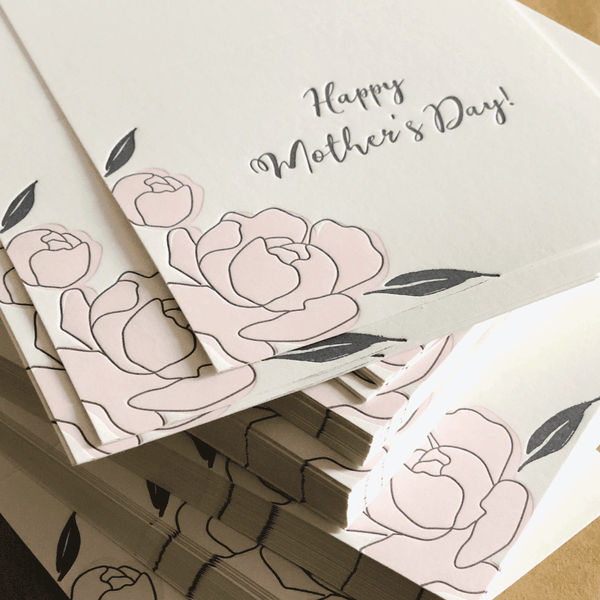 Peony Mother's Day Letterpress Card