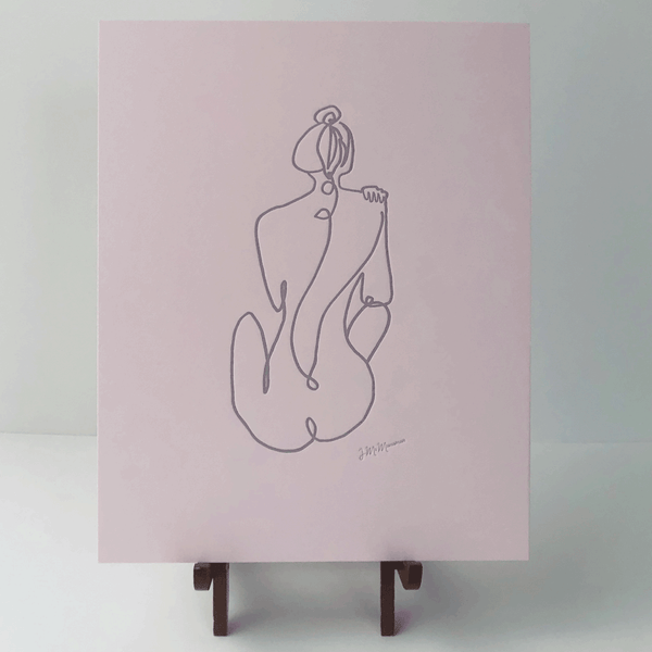 Female Form Line Art  8" x 10" Letterpress Print