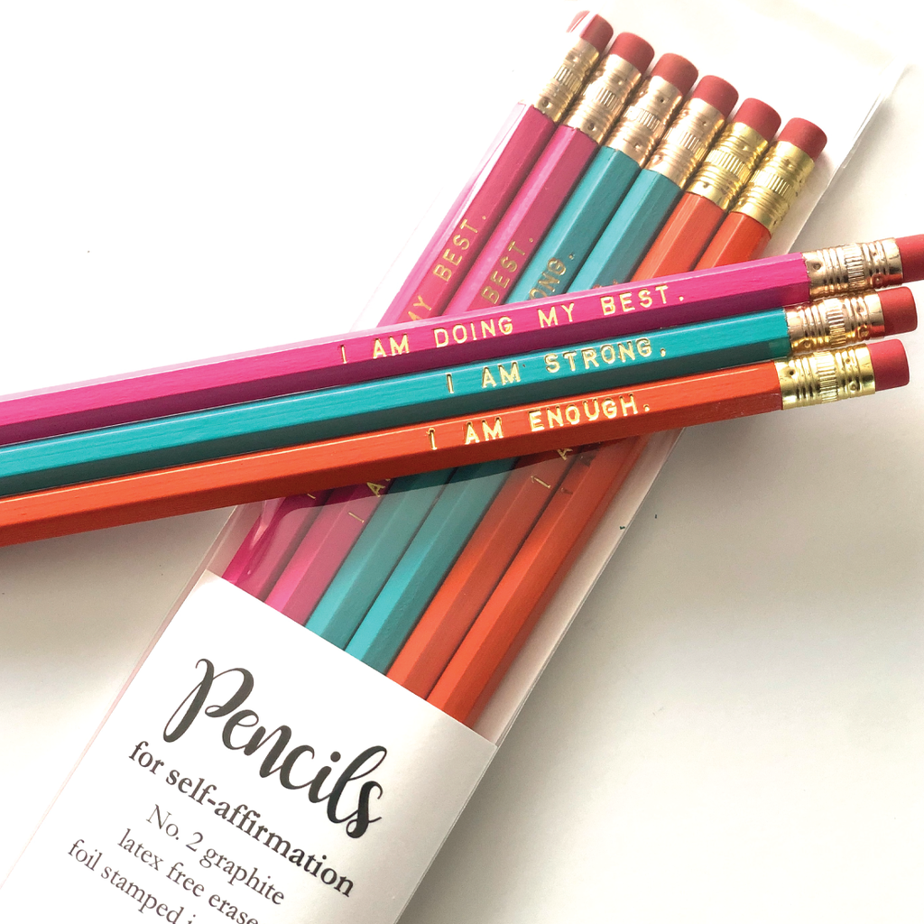  DASHENRAN Affirmation Pencil Set, Motivational Pencils,  Personalized Compliment Wood Pencils, Pencil Set for Sketching and Drawing,  for Students and Teachers, (Primary) : Office Products