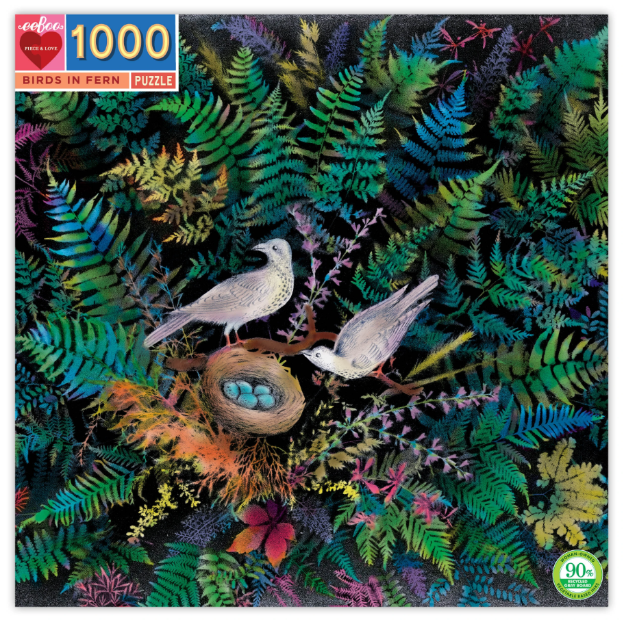 Birds in Fern 1000 Piece Puzzle from eeBoo