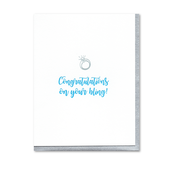 Congratulations on Your Bling Letterpress Card