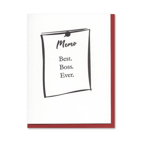 Best Boss Memo Letterpress Card
