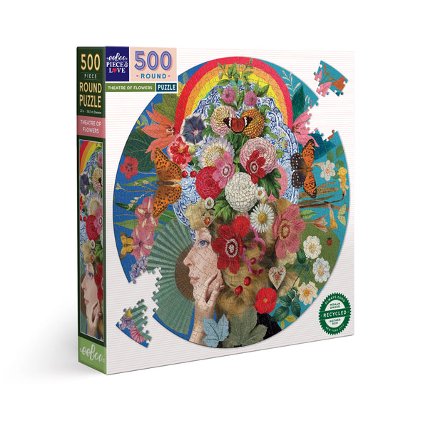 Theatre of Flowers 500 Piece Round Puzzle from eeBoo